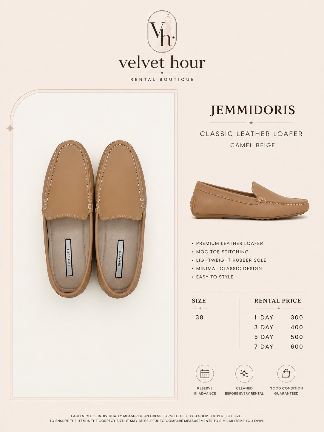 เช่าชุด Jemmidoris Classic Leather Loafer — Velvet Hour กรุงเทพ