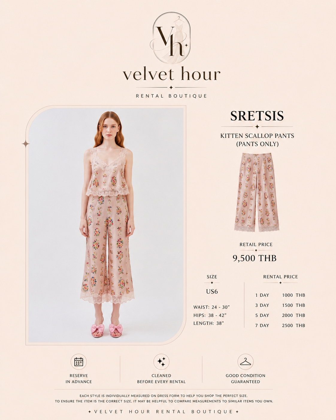 เช่าชุด Sretsis Kitten Scallop Pants — Velvet Hour กรุงเทพ
