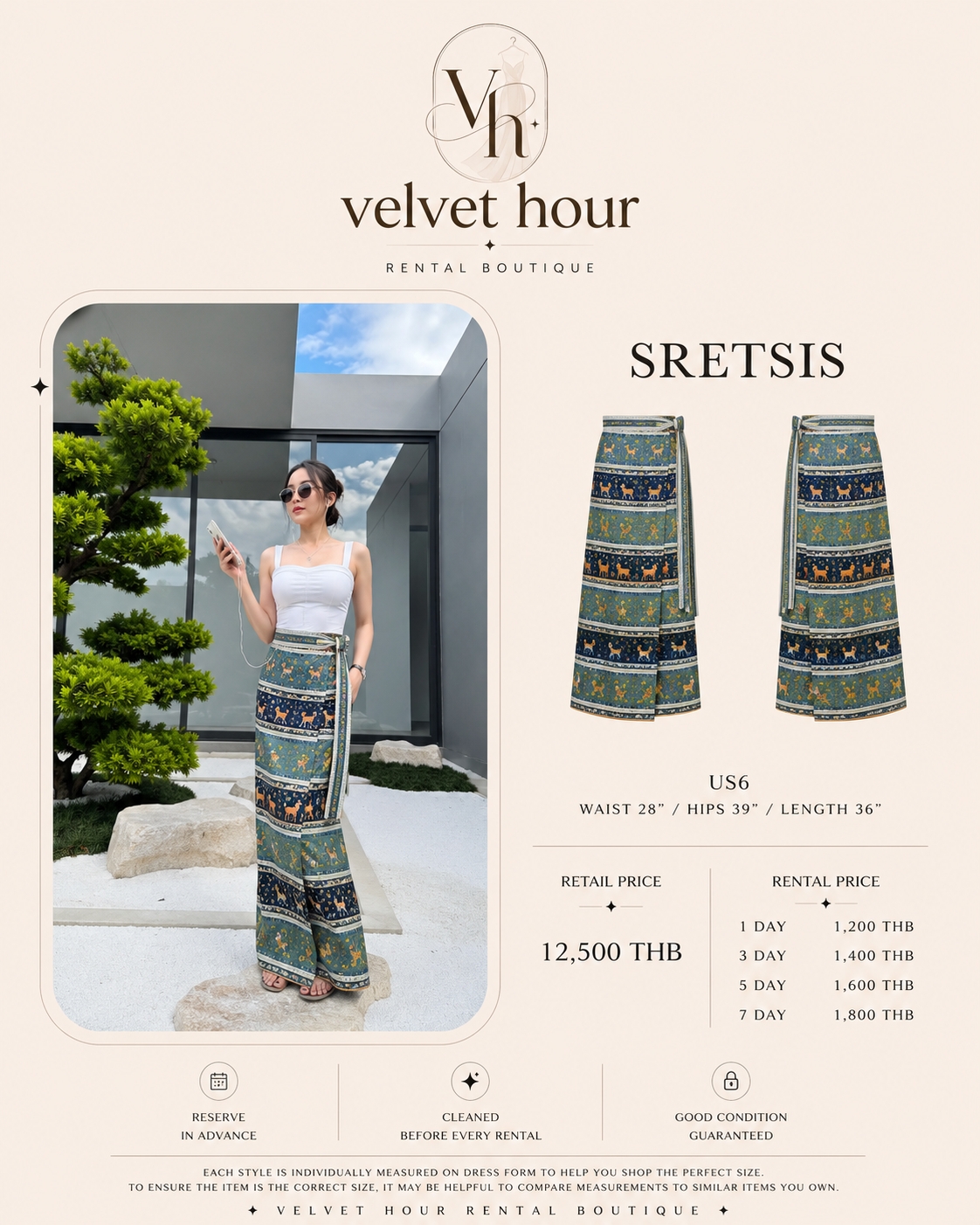 เช่าชุด Sretsis Sarong Skirt — Velvet Hour กรุงเทพ