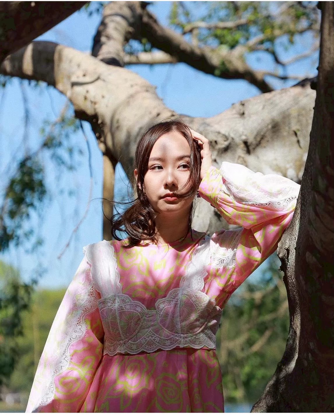 เช่าชุด Landmee Romantic Floral Pink Dress — Velvet Hour กรุงเทพ