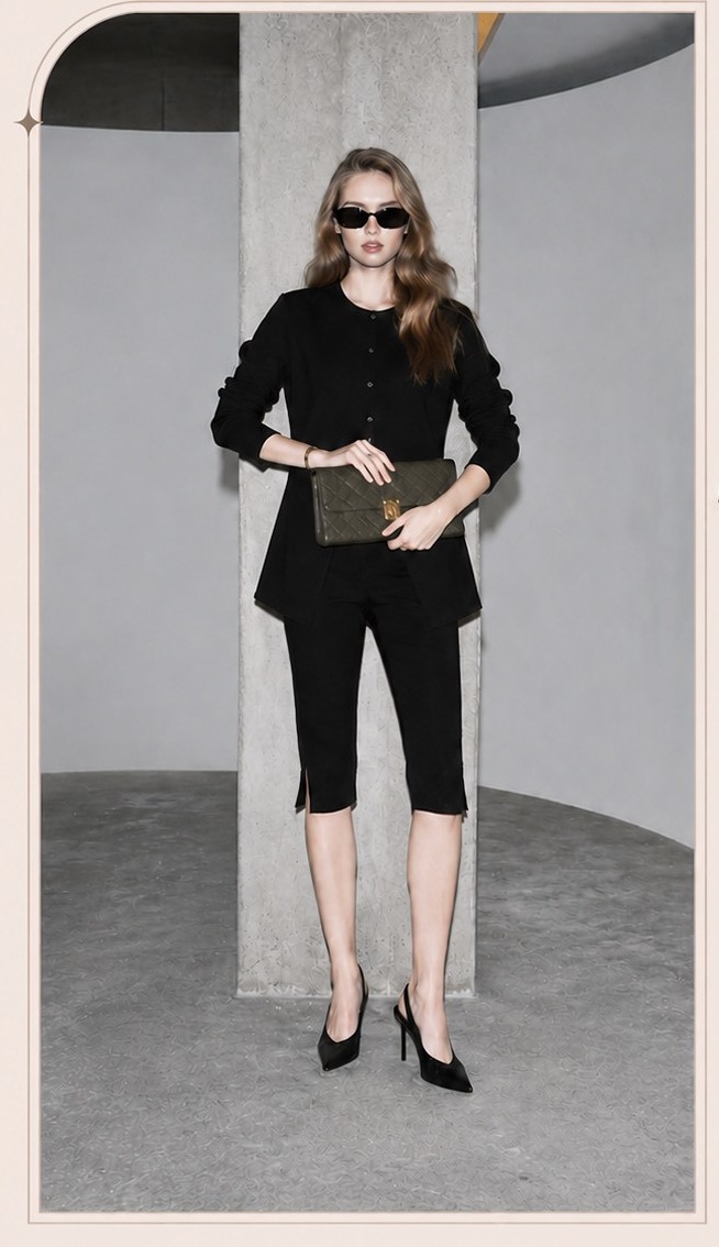 เช่าชุด The Moatpark Black Co-ord Set — Velvet Hour กรุงเทพ