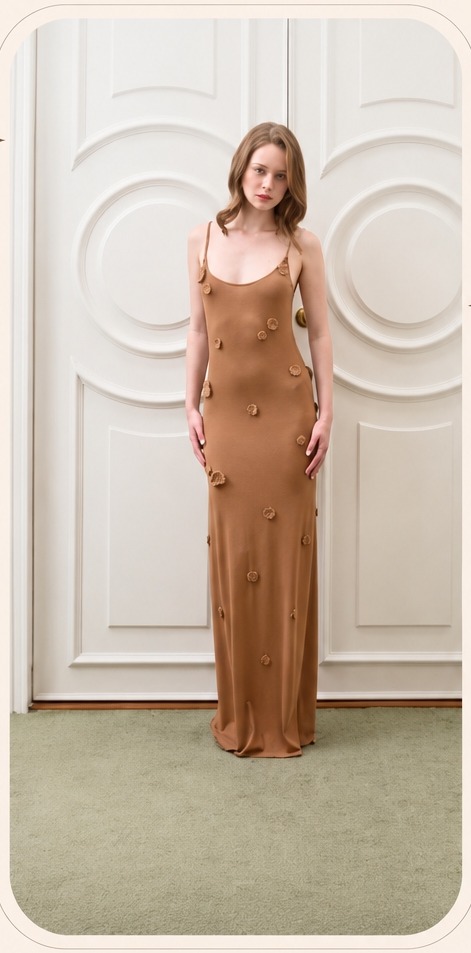 เช่าชุด Only Cher'z 3D Flower Knit Maxi — Velvet Hour กรุงเทพ