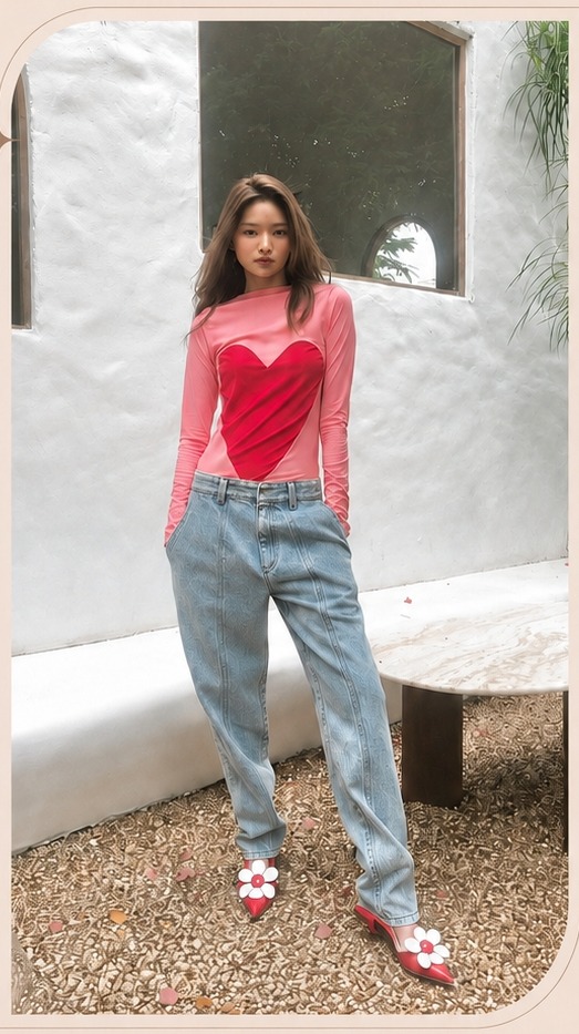 เช่าชุด Landmee Heart Mesh Top — Velvet Hour กรุงเทพ